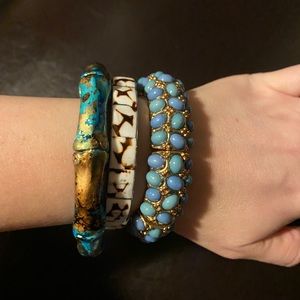 Set of three cuffs/bangle bracelets